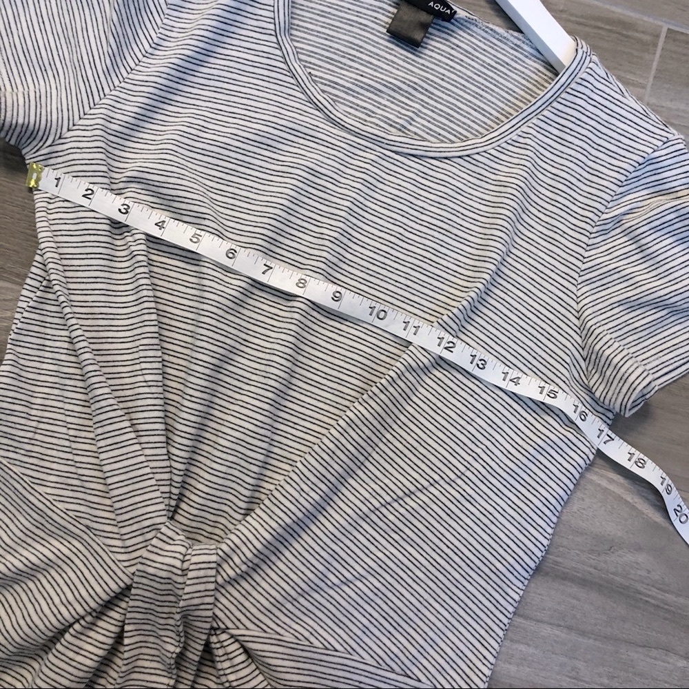 AQUA | stripe tie waist tee
